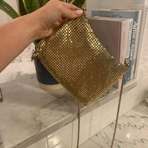 Gold purse with gold chain